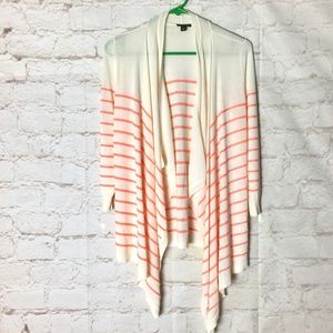 Ann Taylor Striped Draped Cardigan